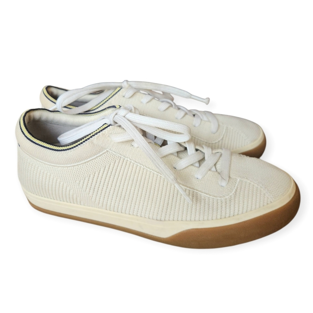 Rothy's Womens The Lace Up Off White Vanilla Mesh Tennis Sneakers Shoes Sz 8
